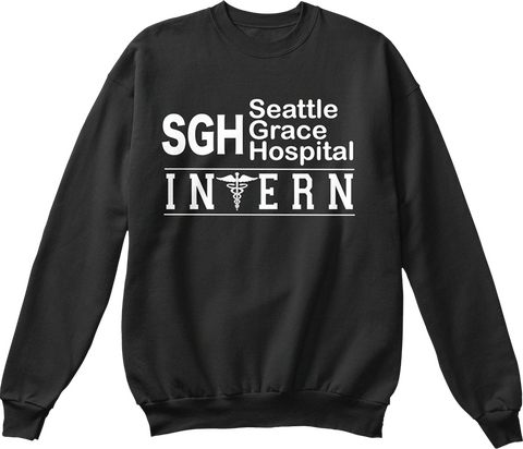 Sgh Seattle Grace Hospital Invern Black T-Shirt Front