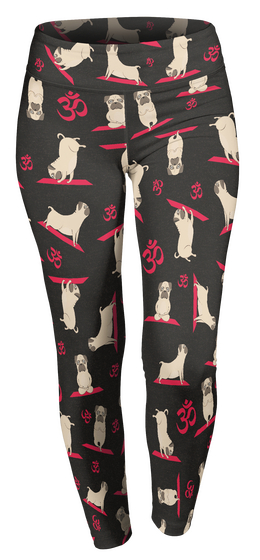 145 Pug Yoga Leggings Custom Legging T-Shirt Front