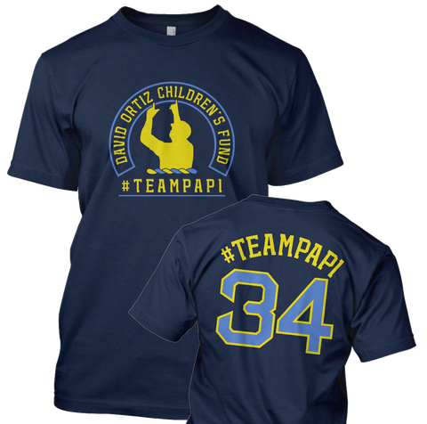 David Oritz Children's Fund #Teampapi #Teampapi 34 New Navy T-Shirt Front