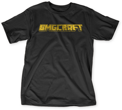 Om Gcraft Gold Foil Tee! Black T-Shirt Front
