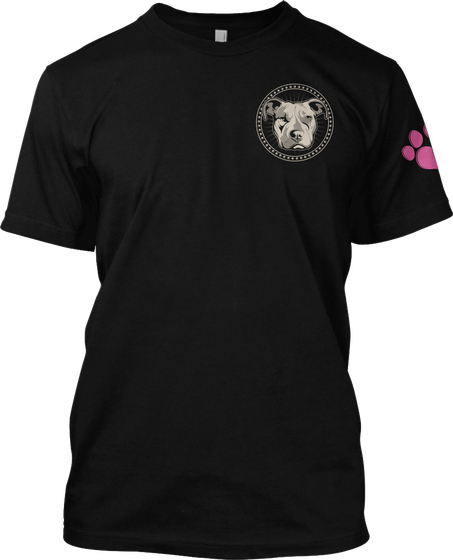  My Pit Bull Is A Lover I Am The Fighter! Black T-Shirt Front