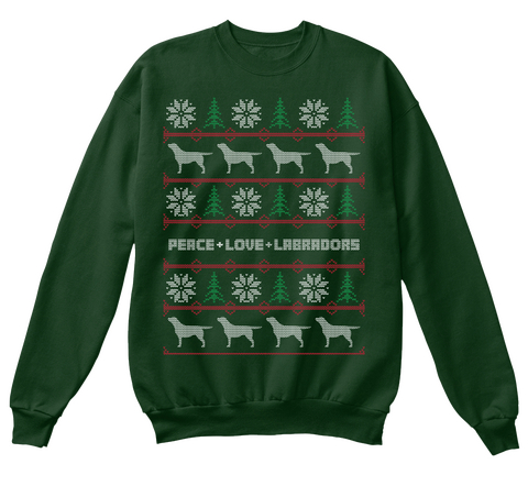 Peace+Love+Labradors  Deep Forest  áo T-Shirt Front
