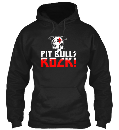 Pit Bulls Rock Black T-Shirt Front