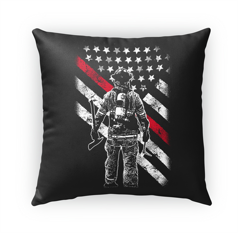 Firefighter Thin Red Line Pillow White Kaos Front