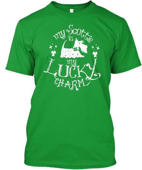 My Scottie My Lucky Charm  Kelly Green T-Shirt Front