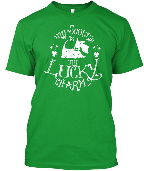 My Scottie My Lucky Charm  Kelly Green Maglietta Front