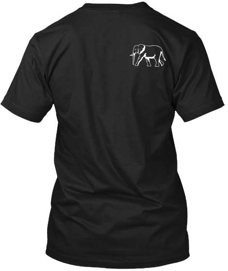 Elephant  Black T-Shirt Back