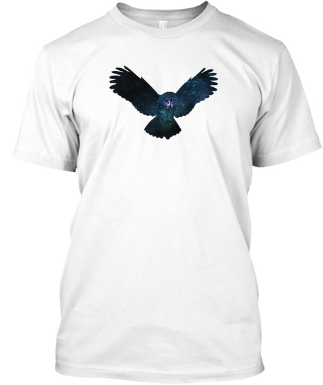 Space Owl White T-Shirt Front