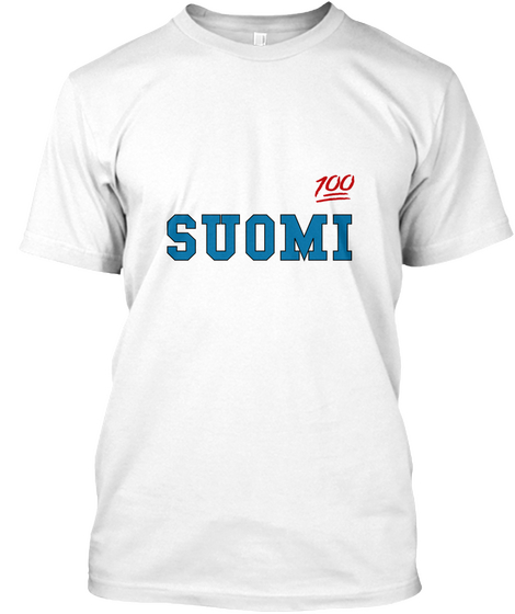 100 Suomi White T-Shirt Front