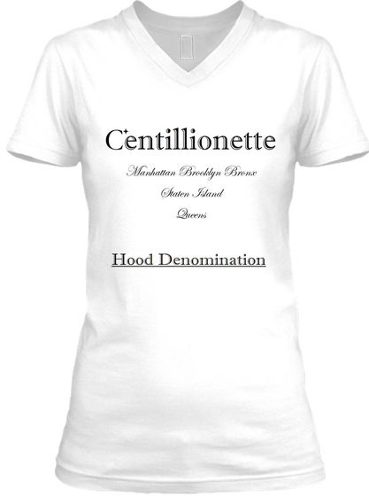 Centillionette New York 5 Boroughs White áo T-Shirt Front