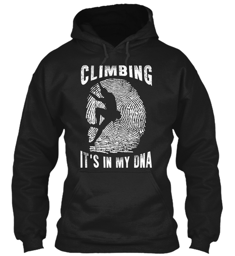 Climbing It's In My Dna Black T-Shirt Front