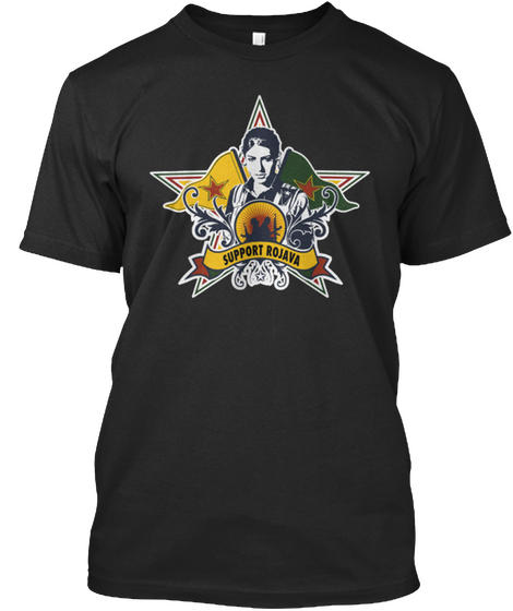 Support Rojava  T Shirt Black T-Shirt Front