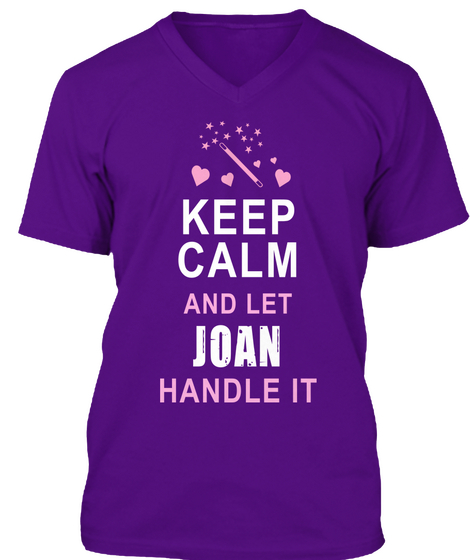 Keep Calm And Let Joan Handle It Team Purple Camiseta Front