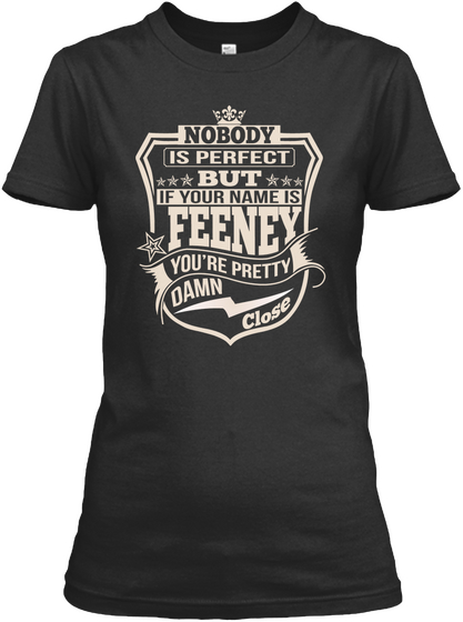 Nobody Perfect Feeney Thing Shirts Black T-Shirt Front