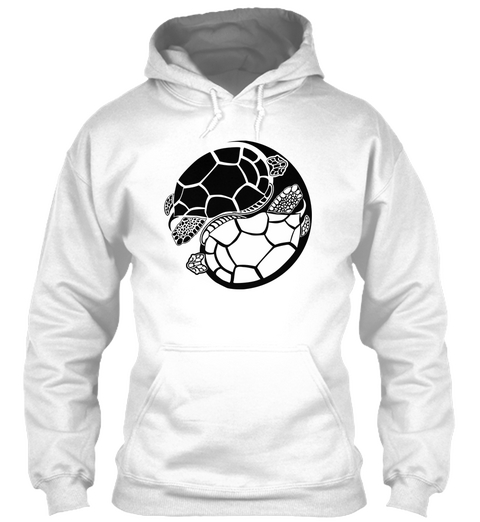 Turtle Yin Yang White Limited Edition White Kaos Front