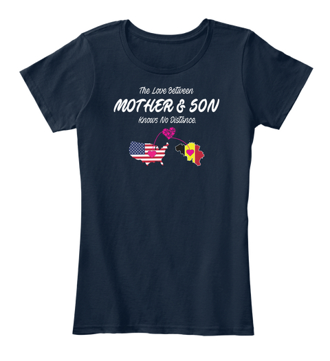 The Love Between Mother & Son Knows No Distance. New Navy Maglietta Front