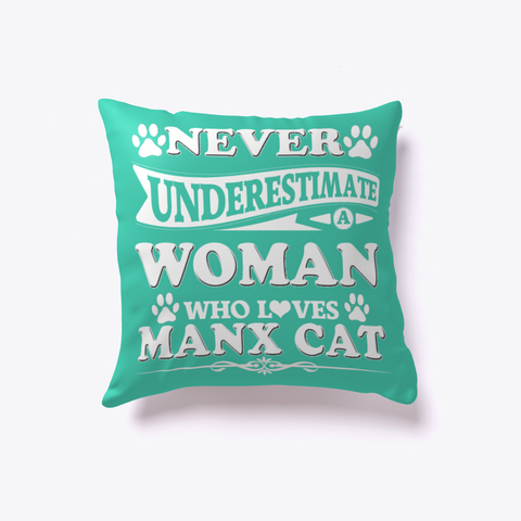 Manx Cat Pillow, Manx Cat Lover Mom Lady Women Pillows Aqua áo T-Shirt Front