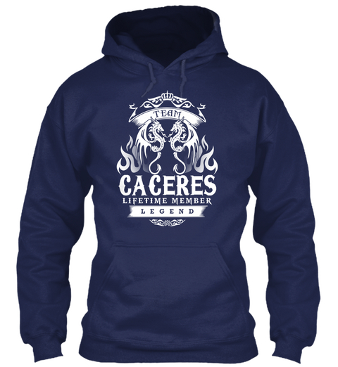 Team Caceres Lifetime Member Legend Navy T-Shirt Front