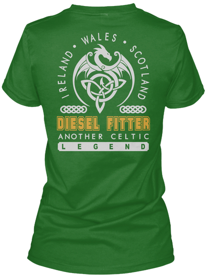 Diesel Fitter Legend Patrick's Day T Shirts Irish Green T-Shirt Back