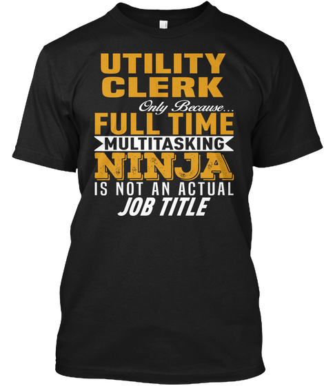 Utility Clerk Black T-Shirt Front