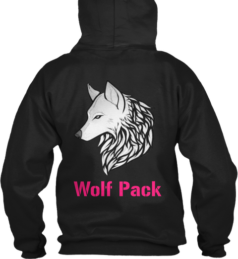 Wolf Pack  Black T-Shirt Back