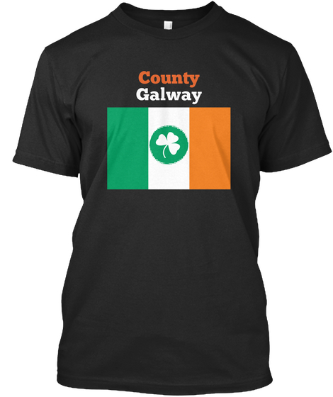 County Galway Black T-Shirt Front