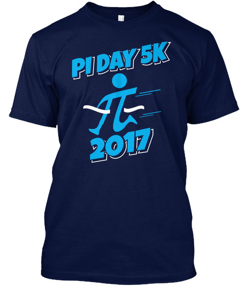 Piday 5k 2017 Navy T-Shirt Front