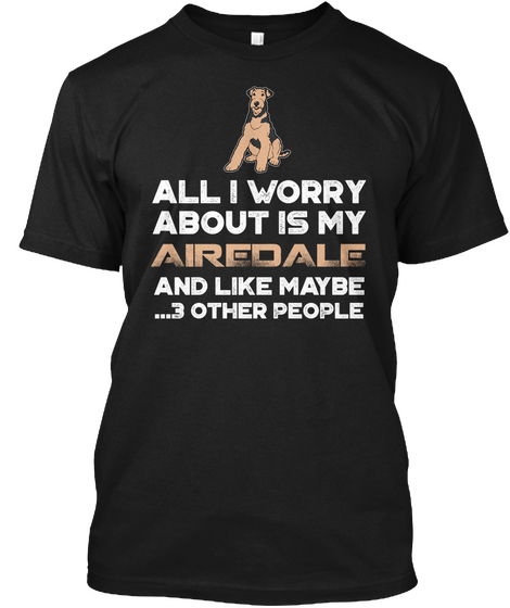 Airedale  Black áo T-Shirt Front
