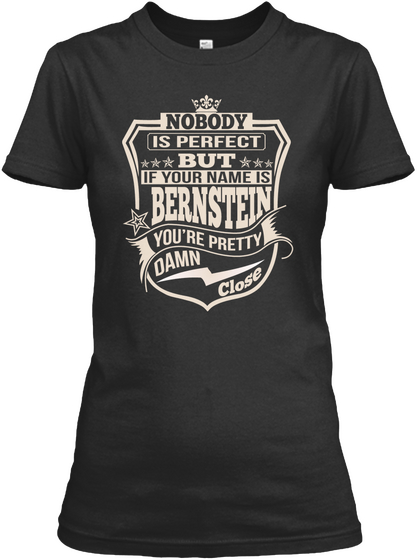 Nobody Perfect Bernstein Thing Shirts Black T-Shirt Front