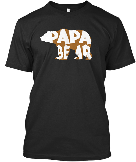 Papa Bear Black Camiseta Front