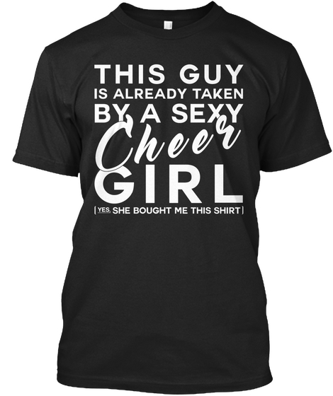 By A Sexy Cheer Girl Black T-Shirt Front