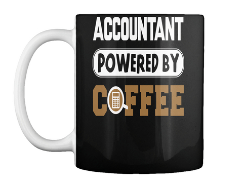 Coffee Mug Accountant Black T-Shirt Front