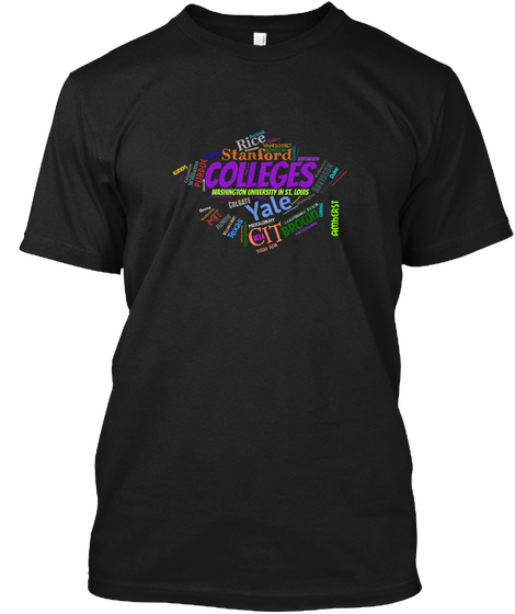 Top Colleges In America Black Camiseta Front