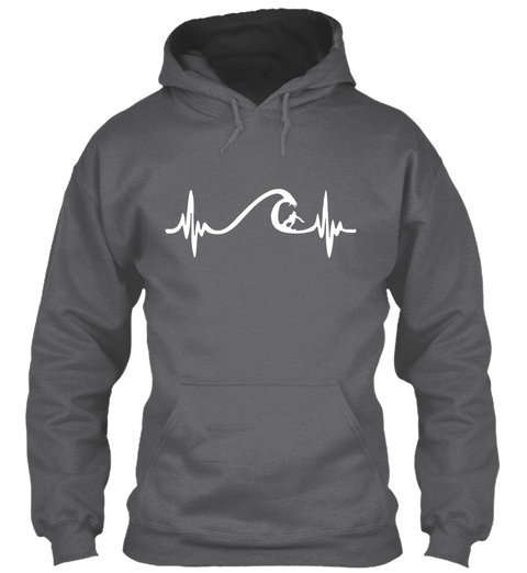 Surfing Heart Dark Heather Maglietta Front