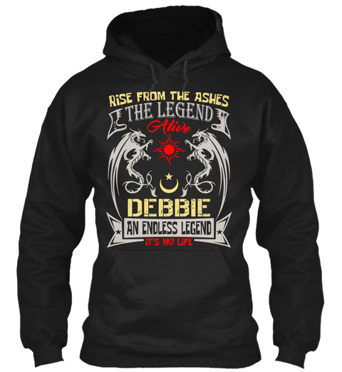 Debbie   Never Give Up Black T-Shirt Front