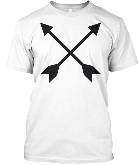Hipster Crossed Arrows White T-Shirt Front