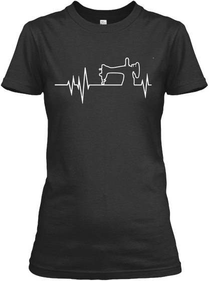 Sewing Machine Black T-Shirt Front