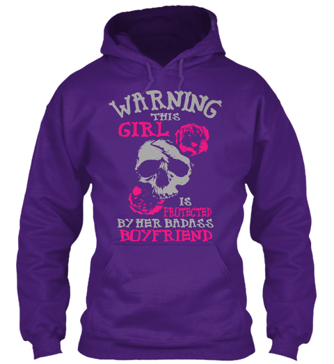 Warning This Girl Is Protected By Her Badass Boyfriend Purple áo T-Shirt Front