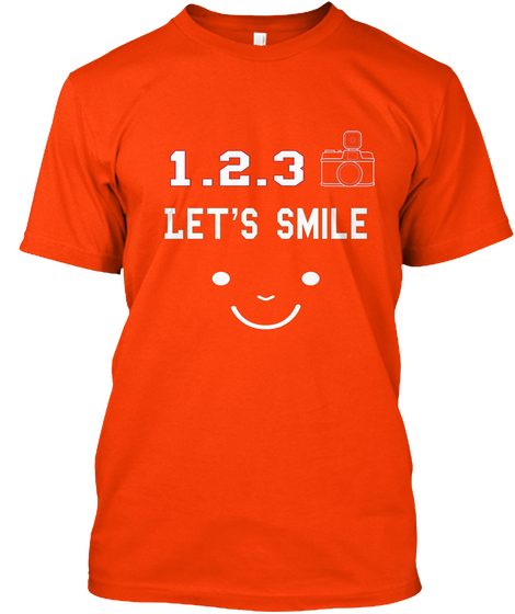 1.2.3 Let's Smile Orange Kaos Front