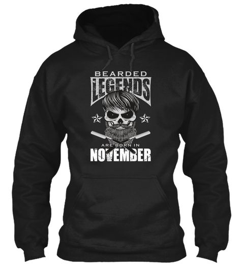 Bearded Legends Are Born In November Black áo T-Shirt Front