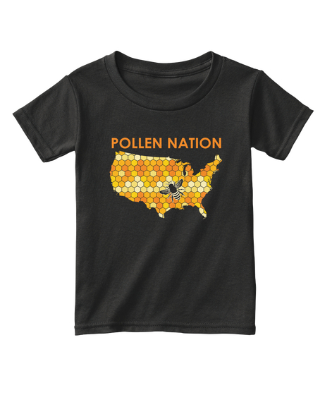 Pollen Nation Toddlers Black áo T-Shirt Front