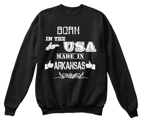 Born In The Usa Made In Arkansas Black áo T-Shirt Front