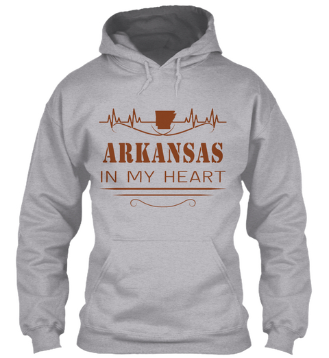 Arkansas In My Heart Sport Grey T-Shirt Front