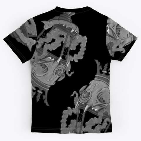 Skull Lantern 2 Black T-Shirt Back