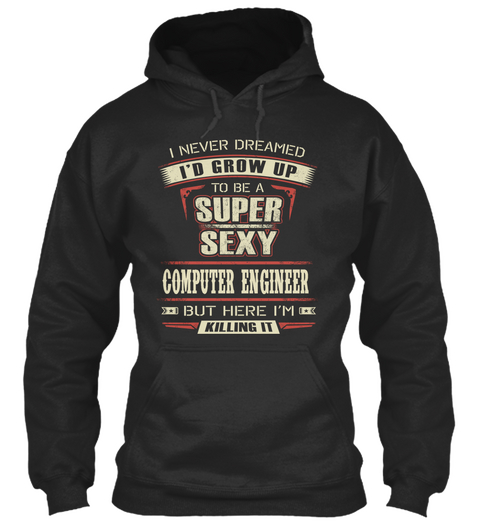 Computer Engineer Jet Black T-Shirt Front