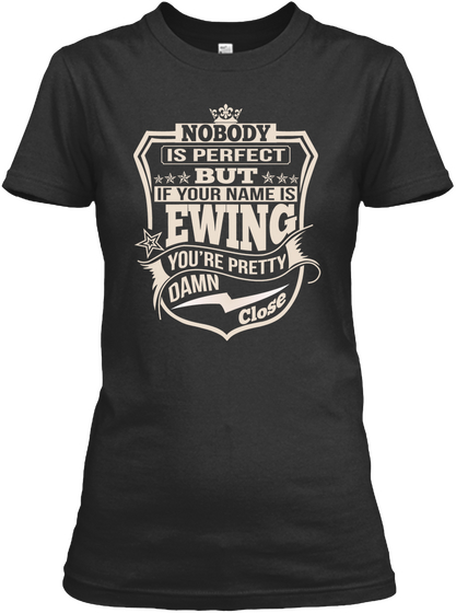 Nobody Perfect Ewing Thing Shirts Black T-Shirt Front