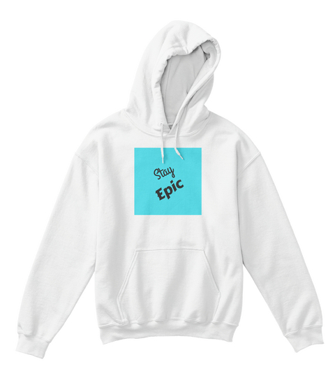 Kids Stay Epic Logo Hoodie White T-Shirt Front