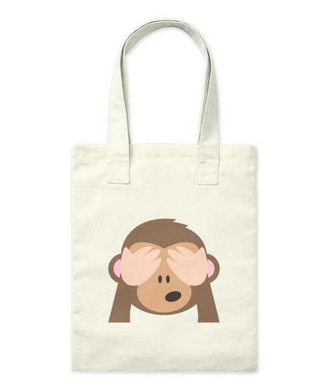 See No Evil Monkey Natural Tote Bag Natural T-Shirt Front