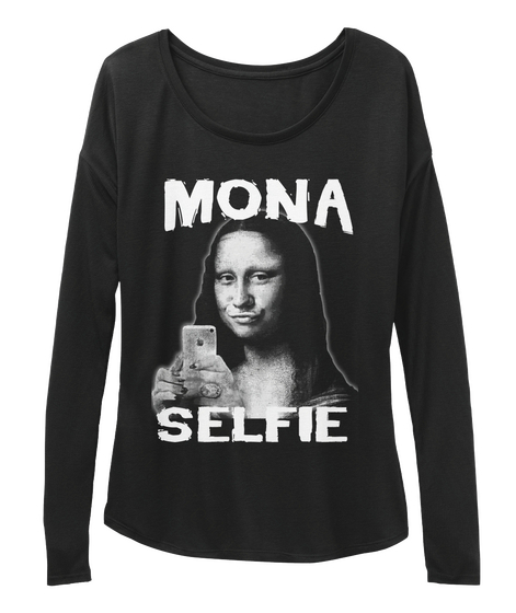 Mona Selfie Black T-Shirt Front