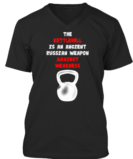 Kettlebell Quote White Edition Black áo T-Shirt Front